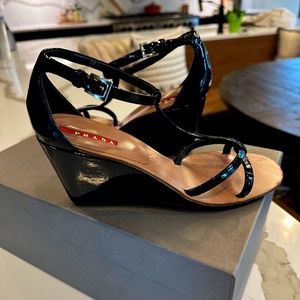 Prada Patent Leather Wedge - image 1